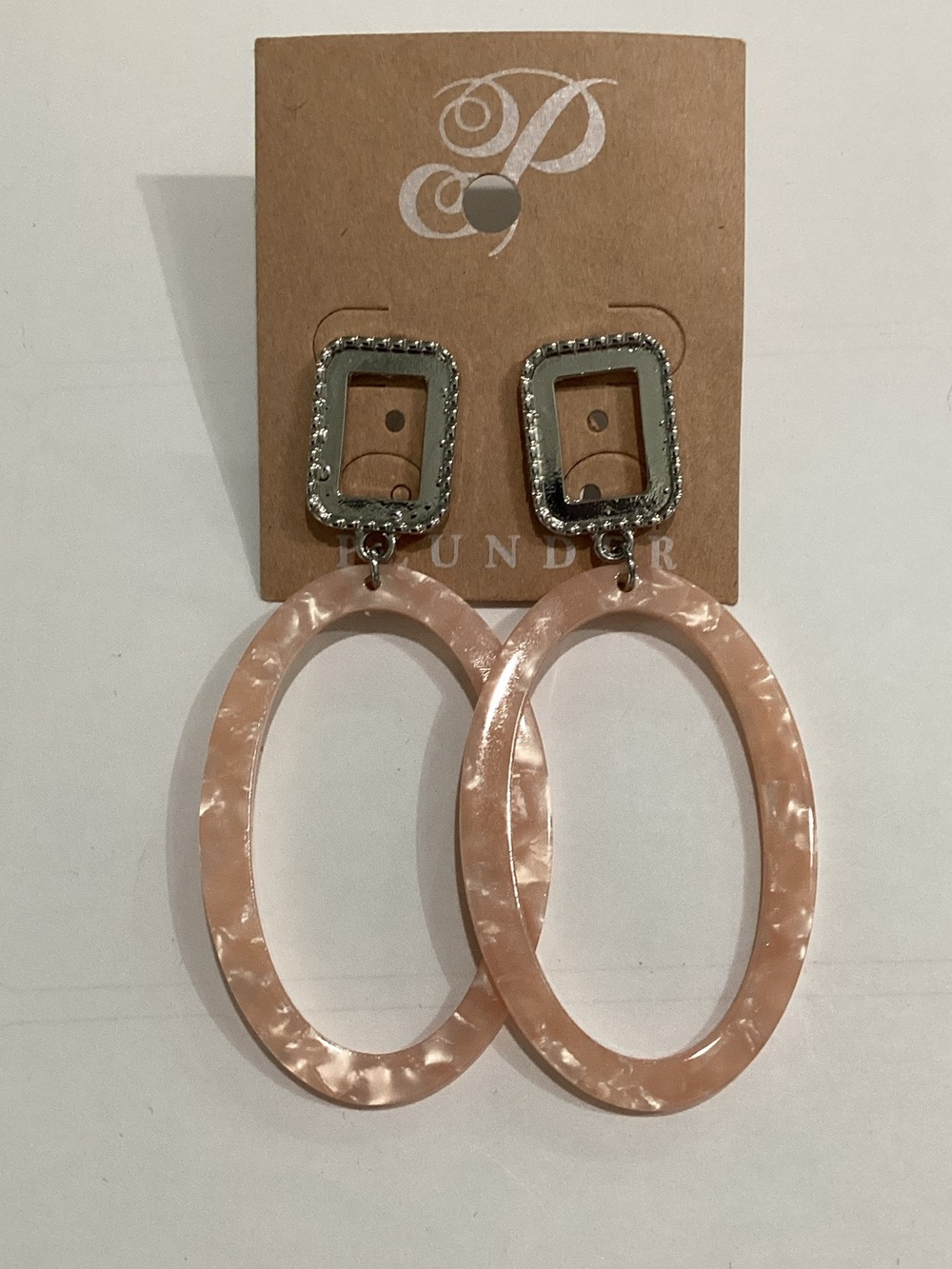 Plunder‎ Blush Pearl Oval Drop Earrings with Silver Accents